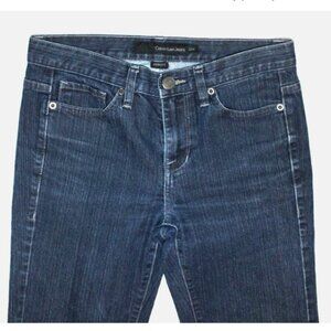 Calvin Klein Blue Skinny Jeans Sz 4 Cotton Blend Jeggings Mid Rise Denim Pants